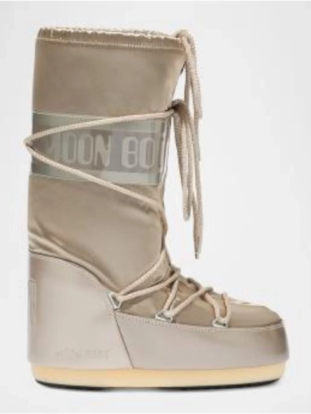 Like New! MOON BOOT Icon Glance Platinum Satin Boots’